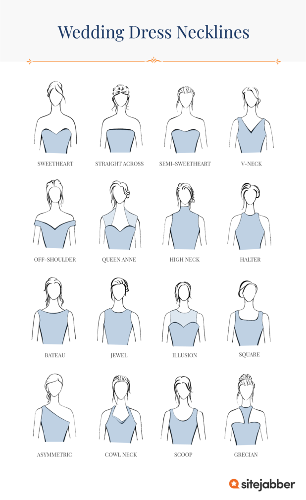 Wedding dress neckline store styles