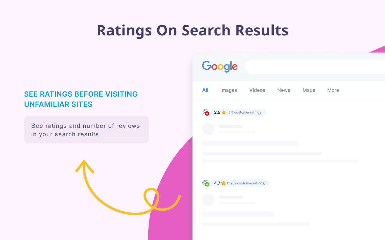 Ratings on search results