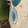 Hot tub net cover keeps the leaves out