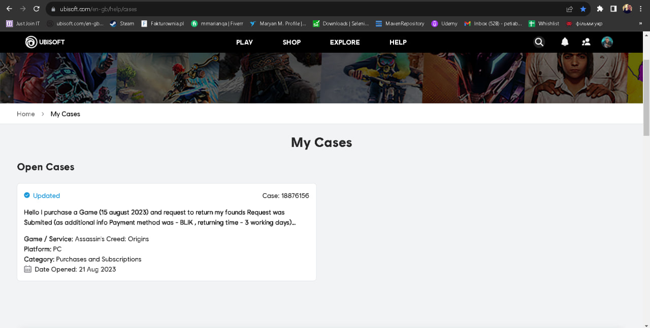 Requesting a refund on the Ubisoft Store