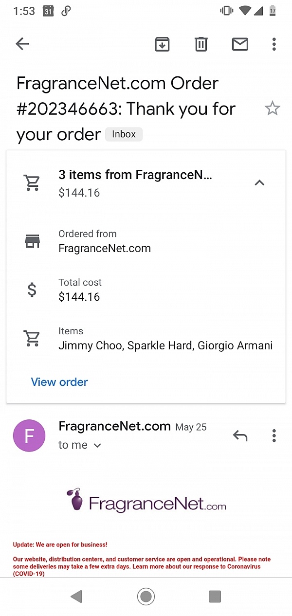 fragrancenet delivery time