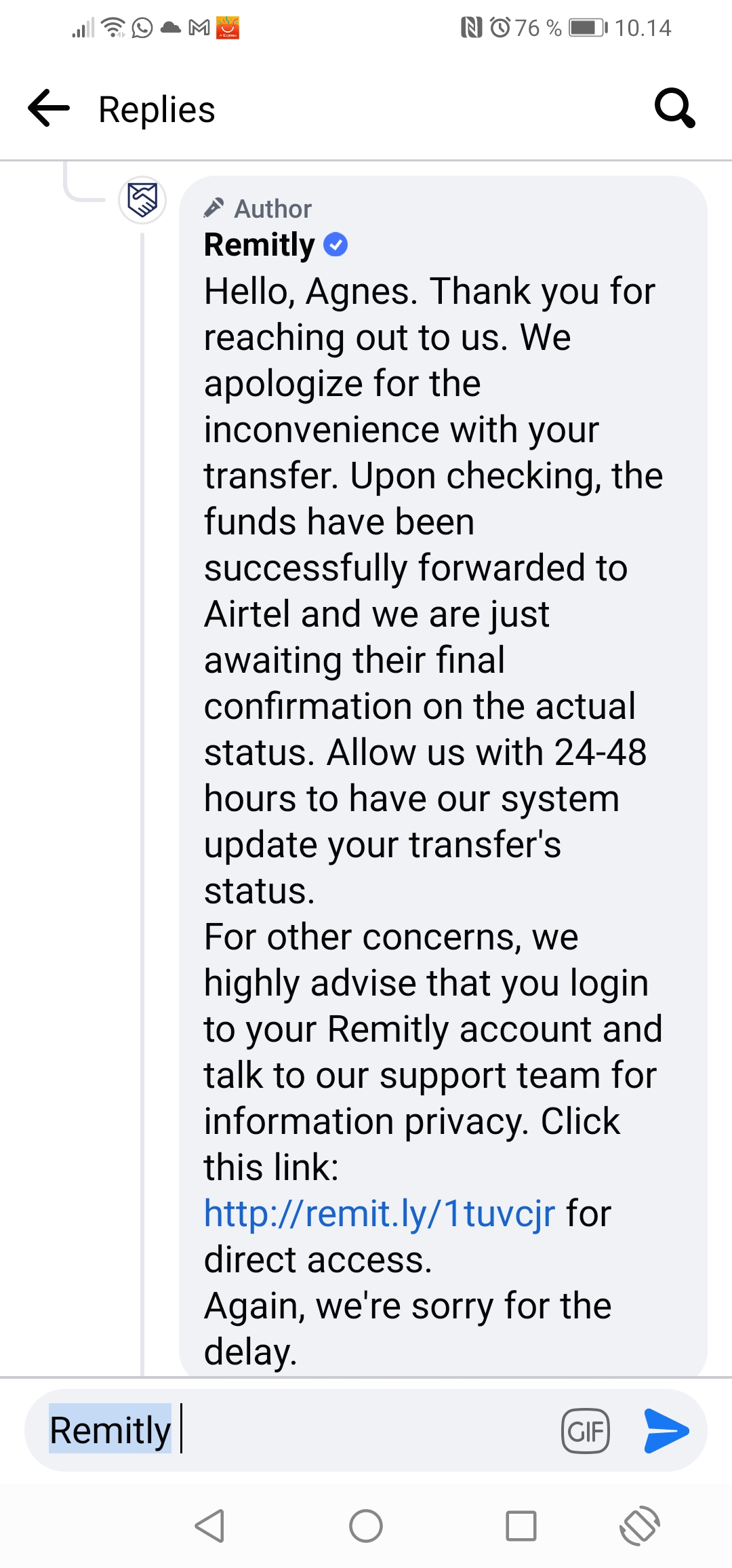 Remitly Reviews 235 Reviews of Sitejabber