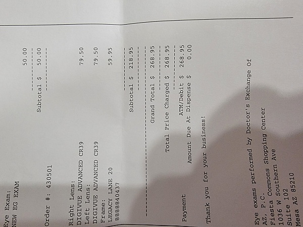 americas best eyeglasses exam cost