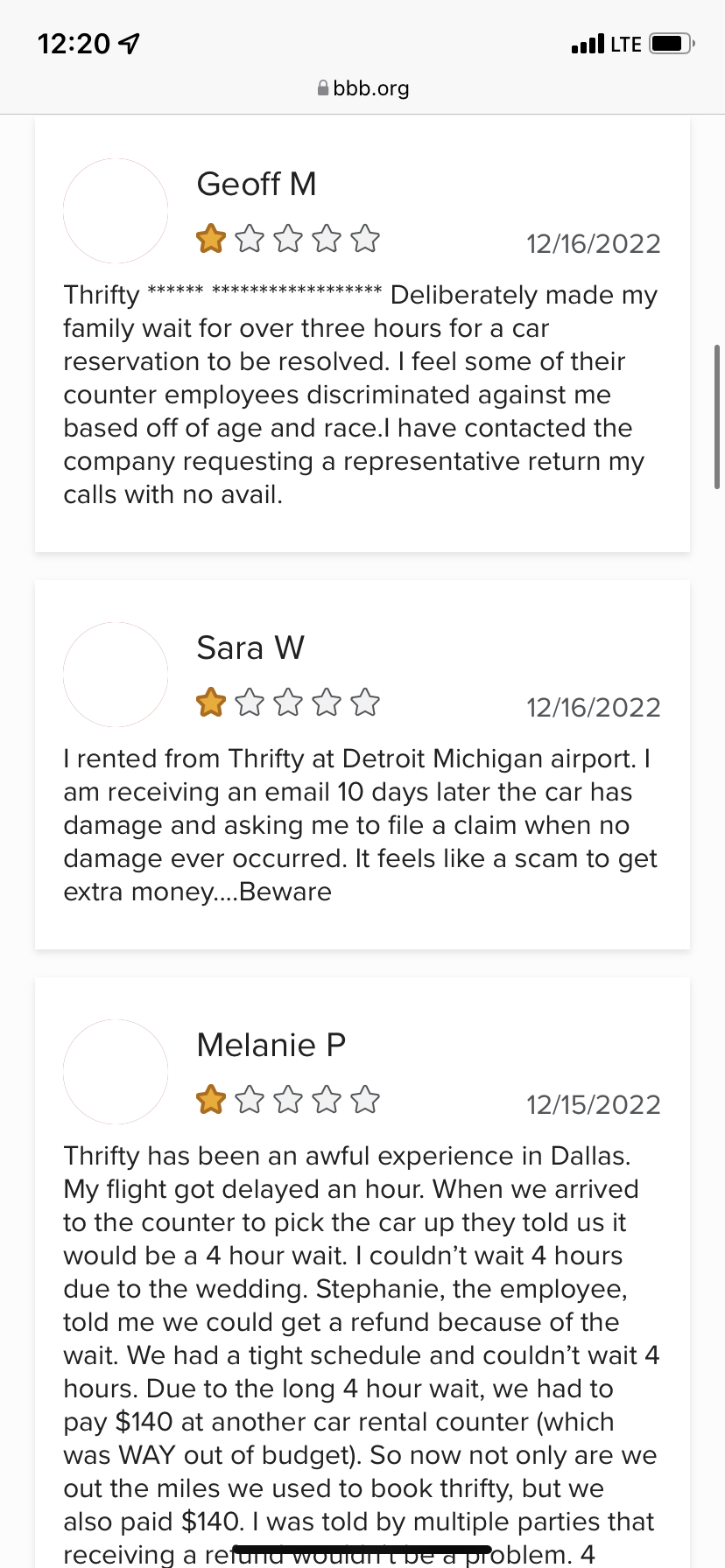 Thrifty RentACar Reviews 97 Reviews of Sitejabber