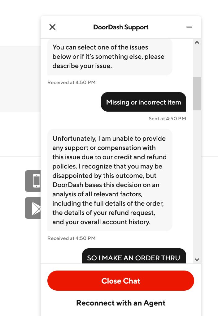 DoorDash Support I wanted to report this customer for using an