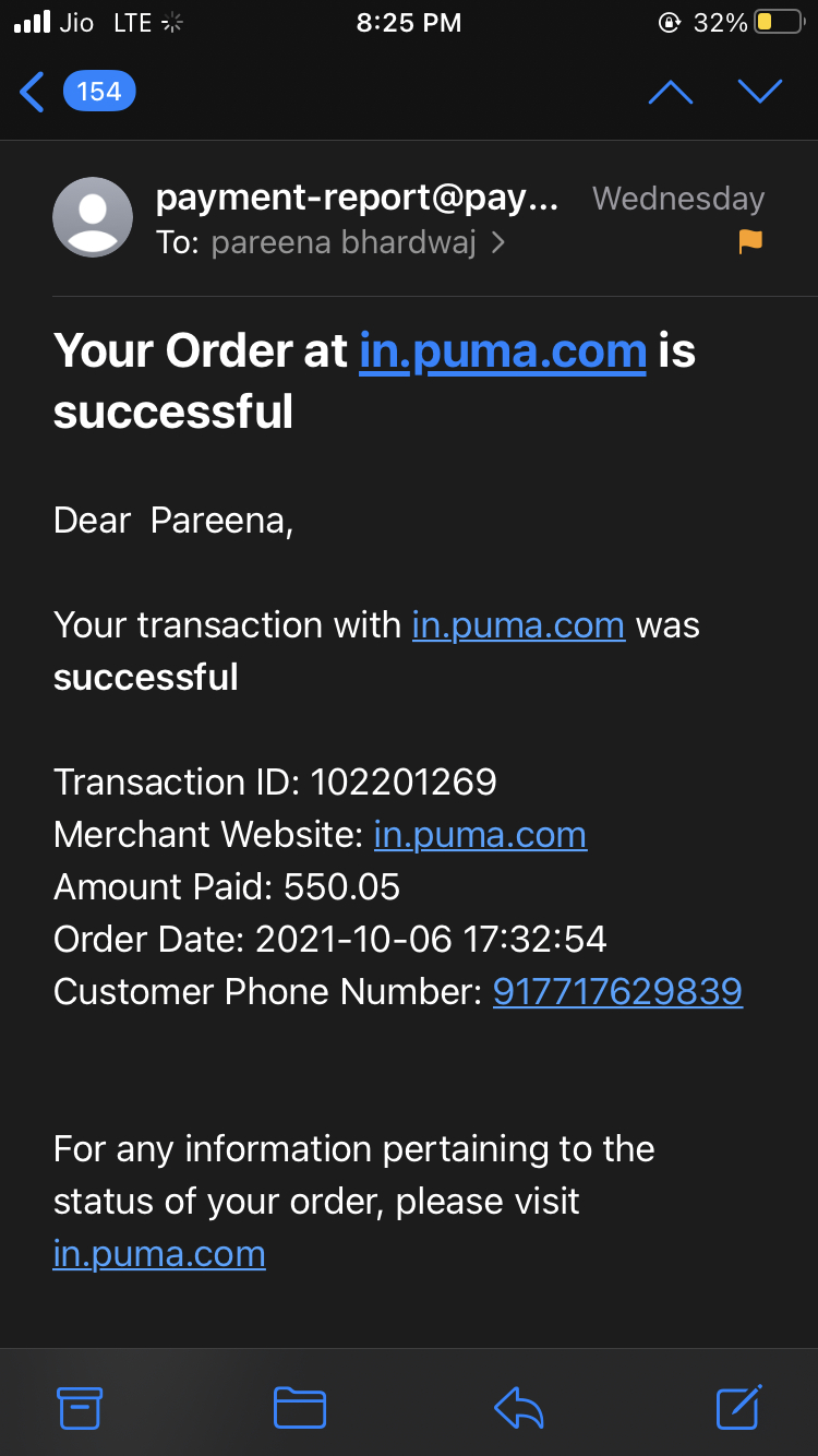 puma order status