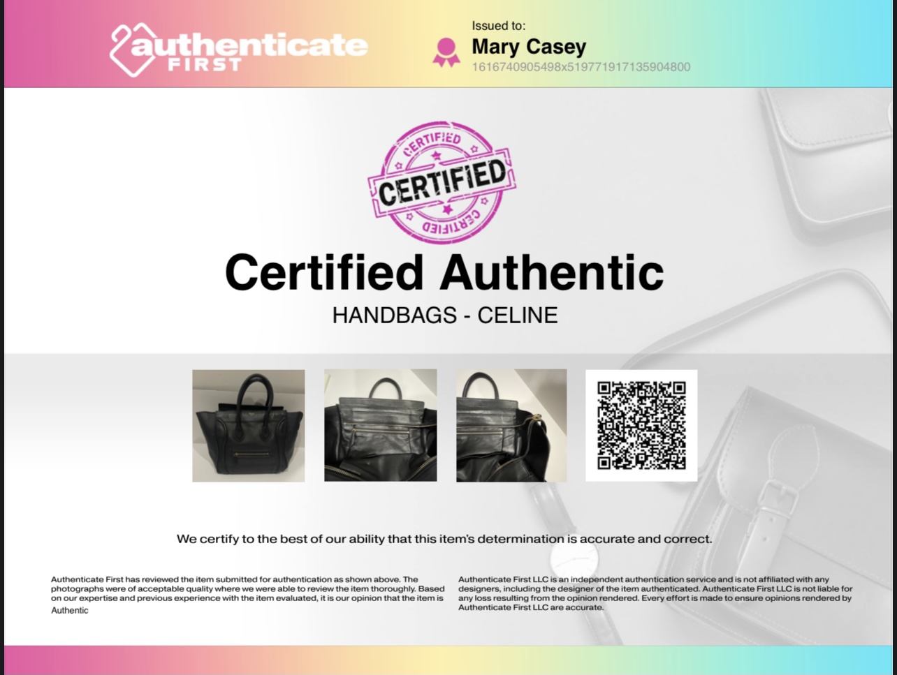 Authenticate First, Bags, Authenticatefirst