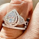 One of my custom rings w/white sapphires, by Jeulia. Perfect travel set... lots of sparkle.