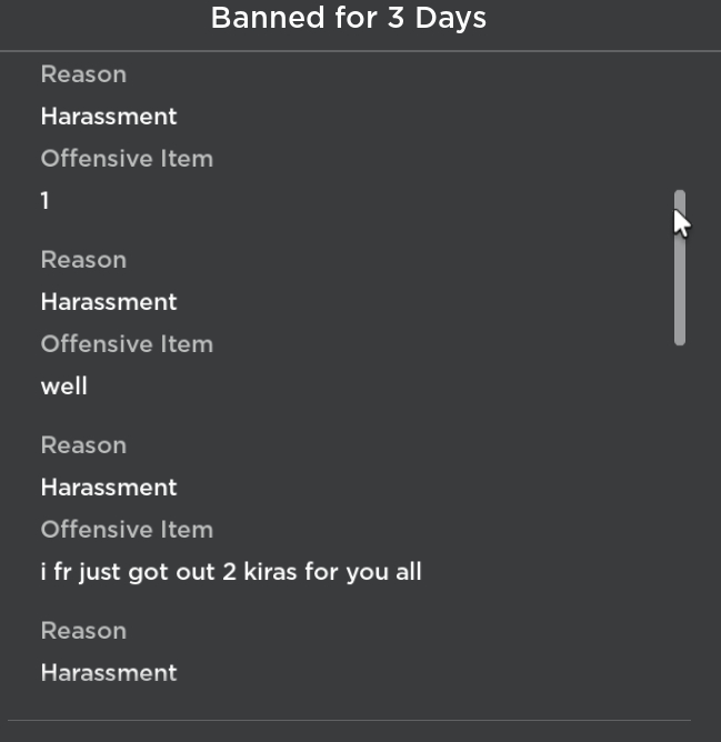 ROBLOX UPDATED BANS 183 DAYS 6 MONTHS BAN TIME 