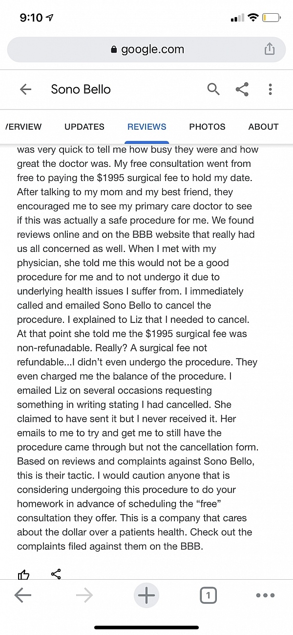 Sono Bello Reviews 110 Reviews of Sitejabber