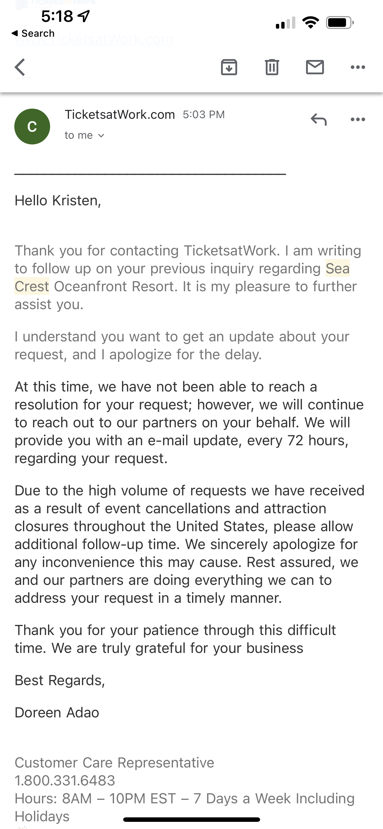 TicketsatWork Reviews 262 Reviews of Sitejabber