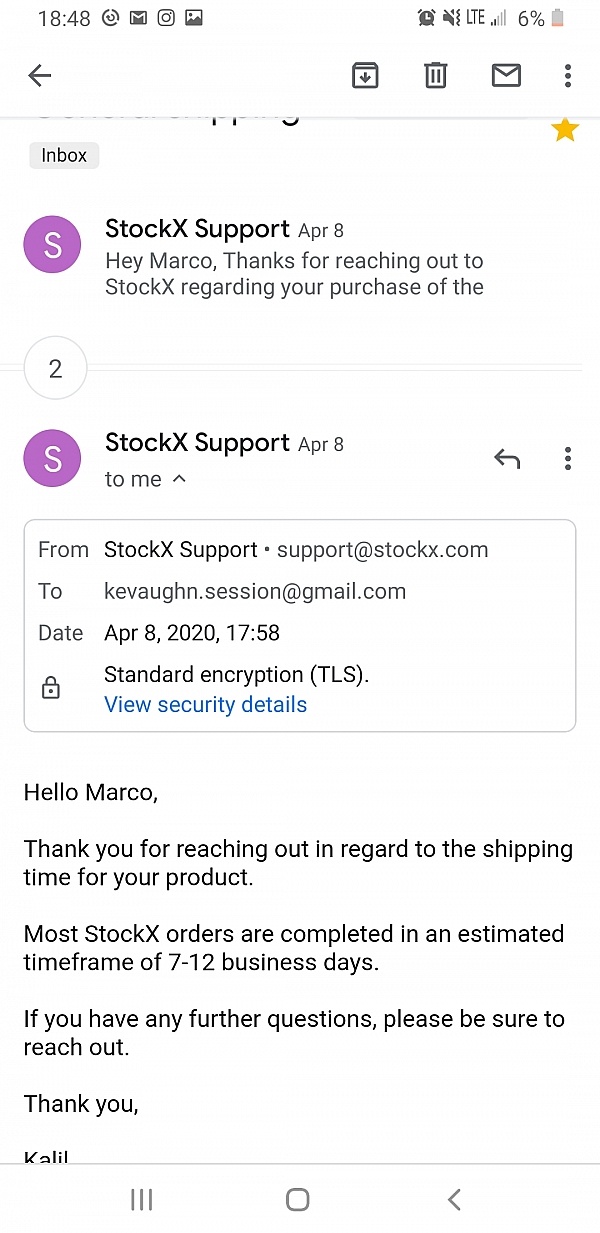 cancelling stockx sale