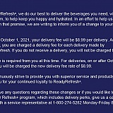 October 1st 2021 - Increased the Delivery Charge.