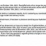 October 15th, 2021 - no longer servicing my area.