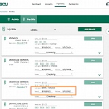 Huge and Inefficient Bill Pay Pages! I didn't include the "Transaction HISTORY" which shows a History of transactions that have happened, but listed under FUTURE dates? It's bad!