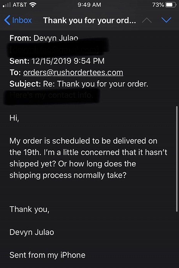 Rush Order Tees Reviews 49 Reviews of Sitejabber