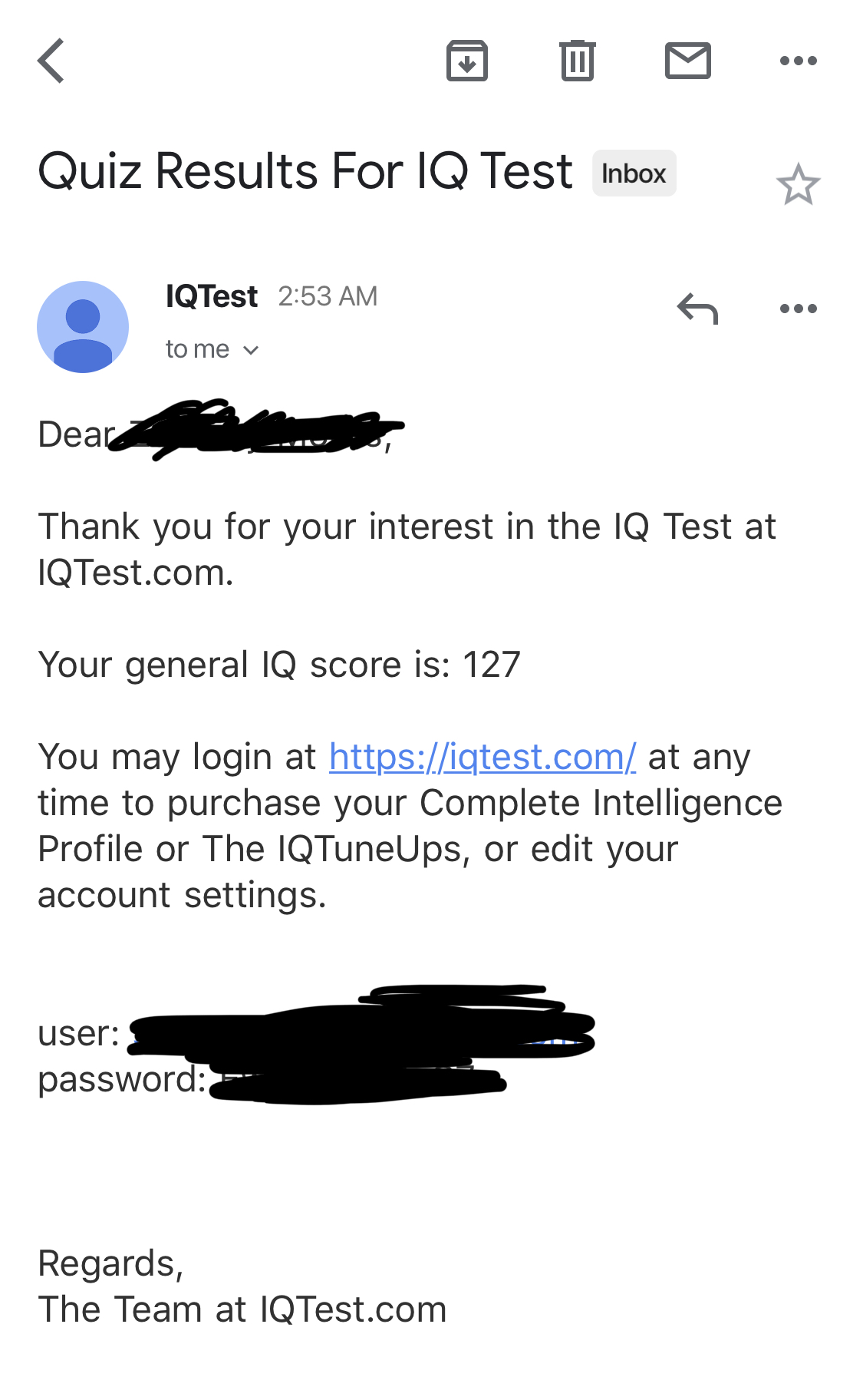 iq test with immediate results