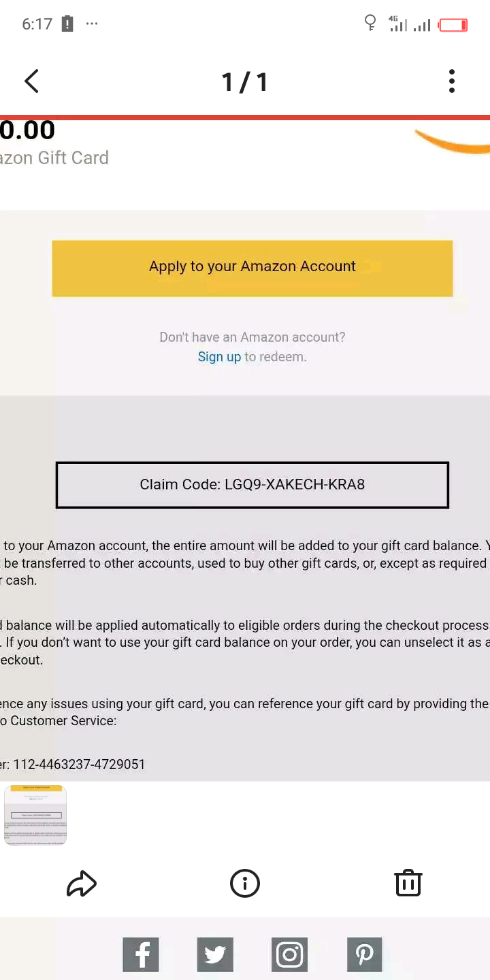 How to redeem a gift card if you don't have it on your account in