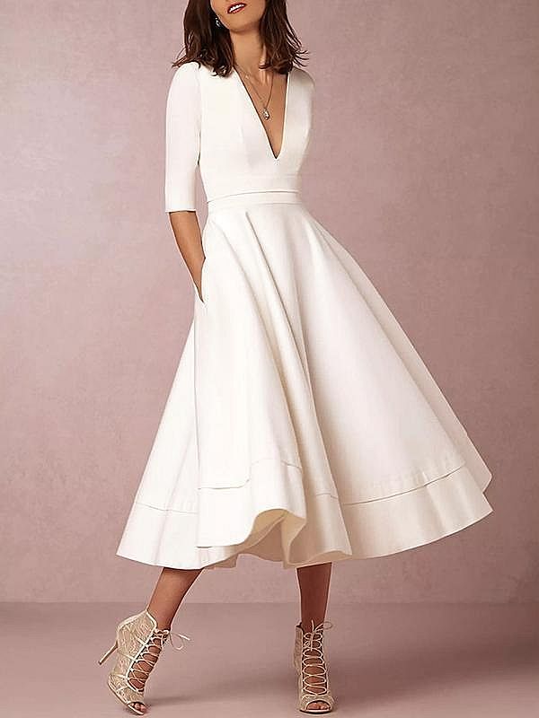 button through smock dress