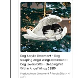 Dog Acrylic Ornament - Dog Sleeping Angel Wings Ornament - Dog