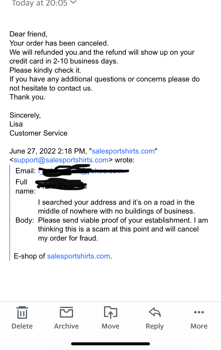 Salesportshirts Reviews 2 Reviews of Sitejabber