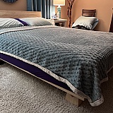 King size blanket on a queen platform bed. Doesn’t even cover the sides of the mattress. Missing stitching along seams on 3 sides. Never again!