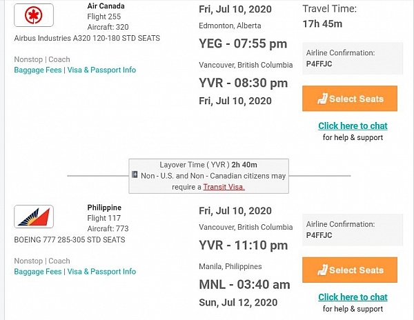one travel booking confirmation
