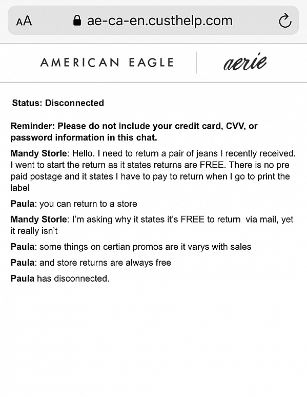 American Eagle Outfitters Reviews 94 Reviews Of Ae Com Sitejabber