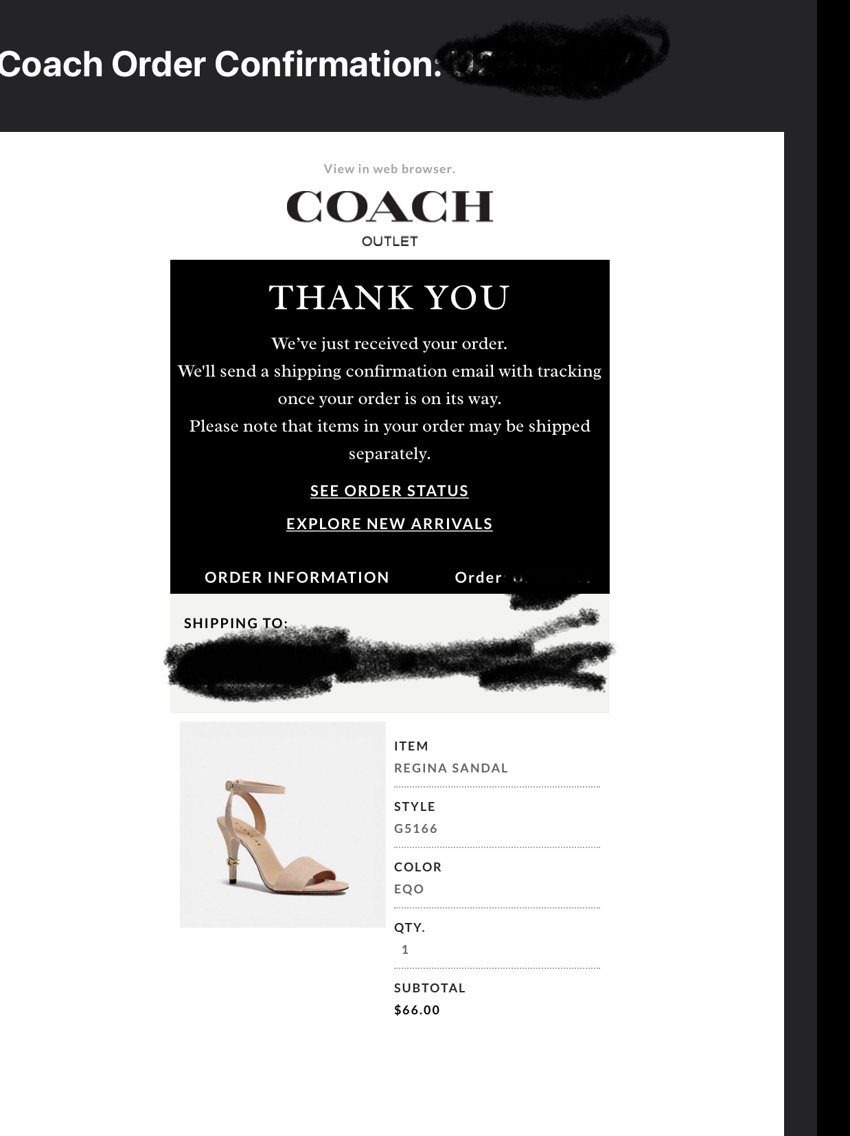 coach outlet delivery time