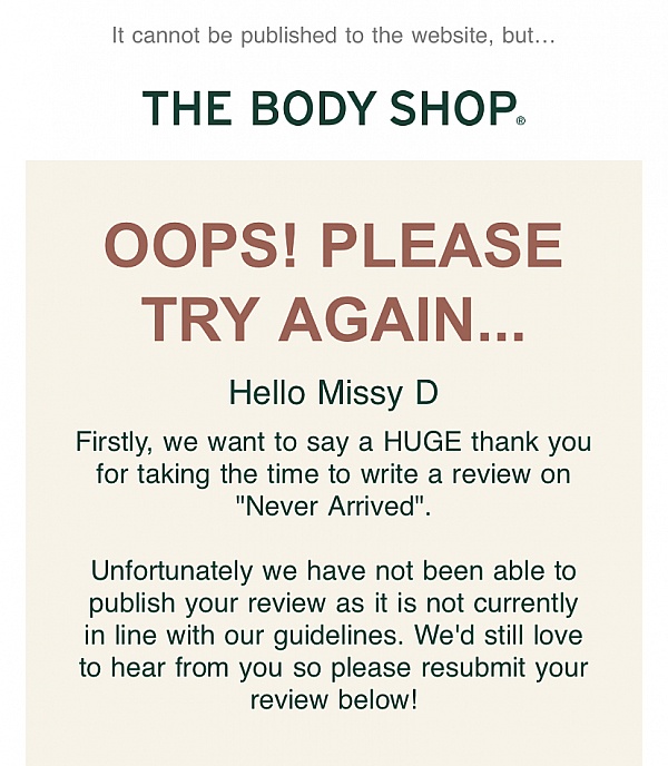 The Body Shop Reviews 43 Reviews of Sitejabber
