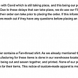 Do you read FAQs for a business before you place an order for a t shirt? Every order I every place for clothing I get to select the color, size, and design for.