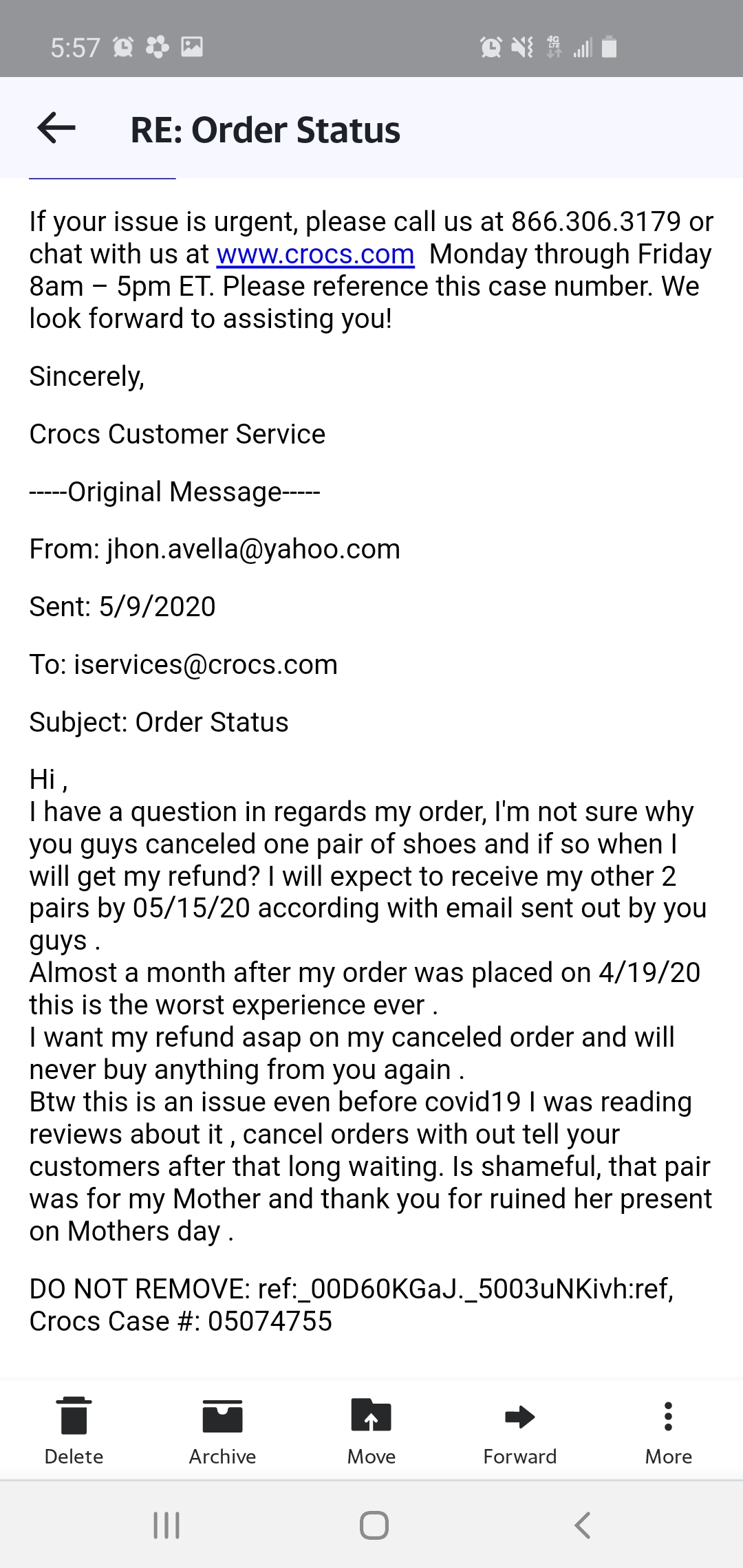 crocs customer service number