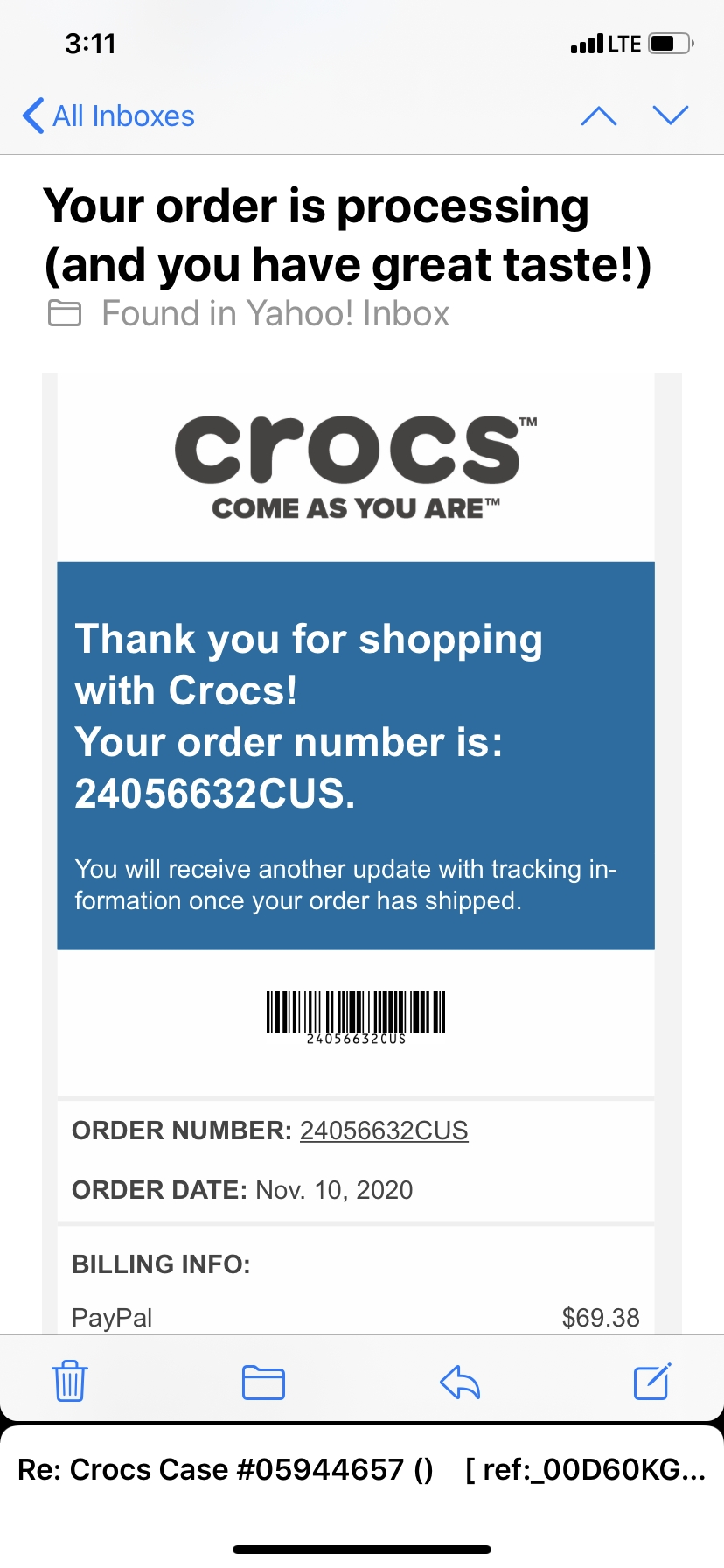 crocs track order