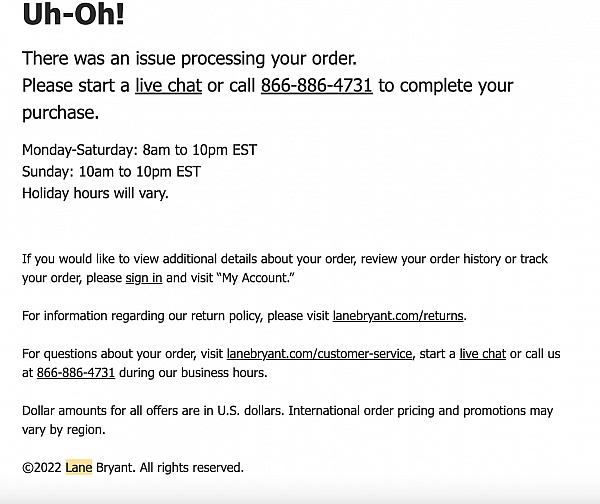 Lane Bryant Reviews 93 Reviews of Sitejabber