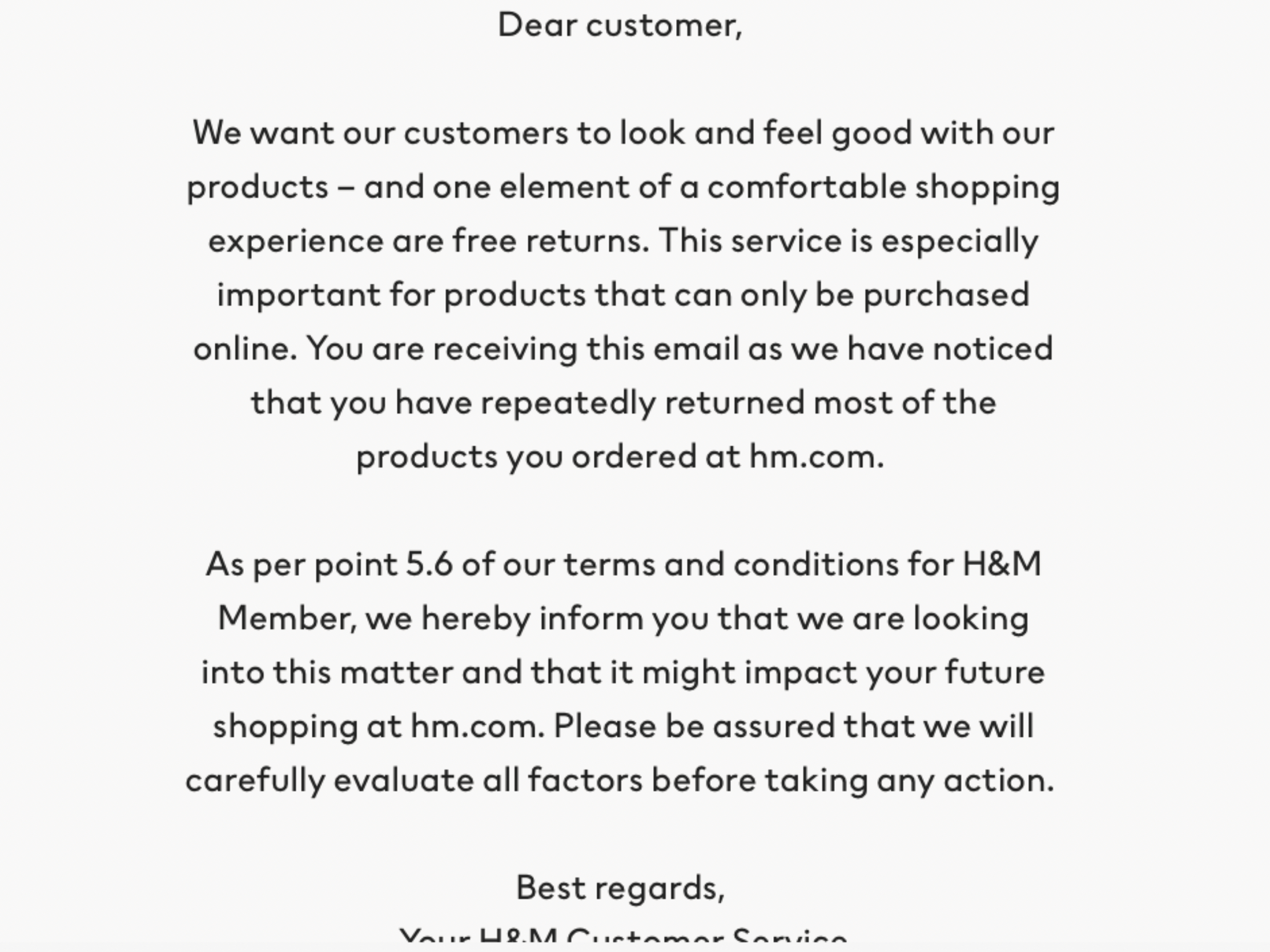 H&m live chat