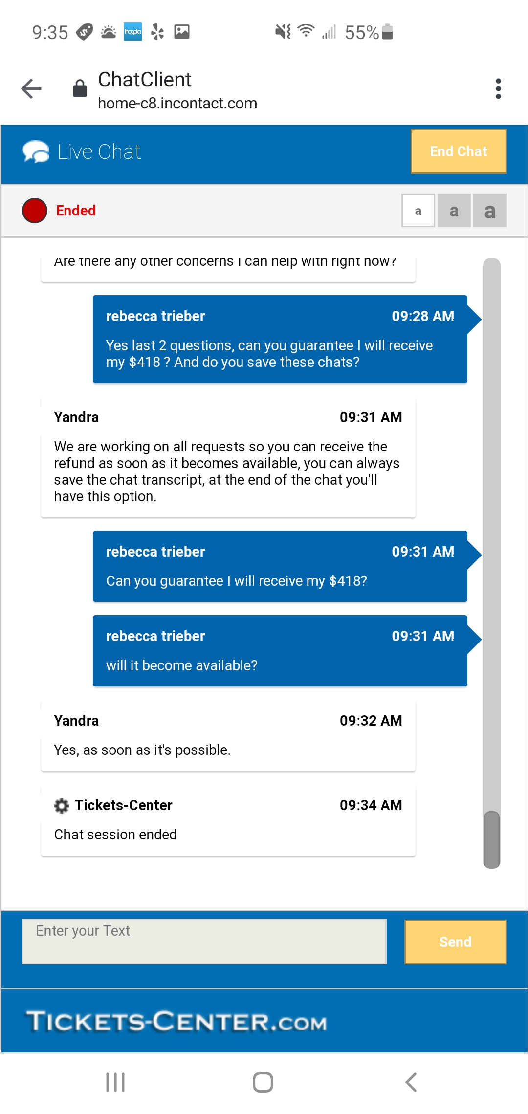 TicketsCenter Reviews 85,762 Reviews of Sitejabber