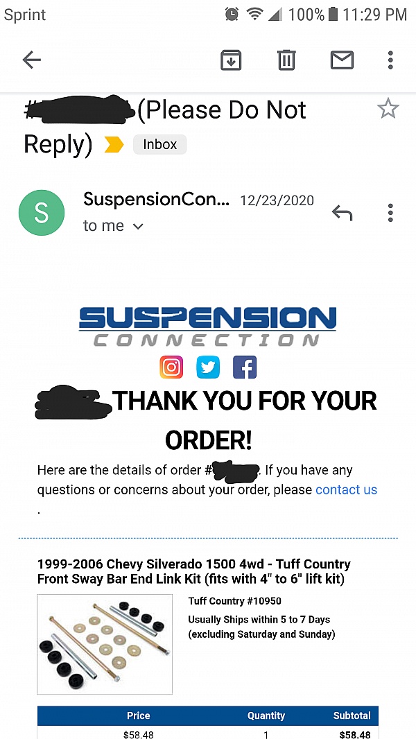 suspension connection
