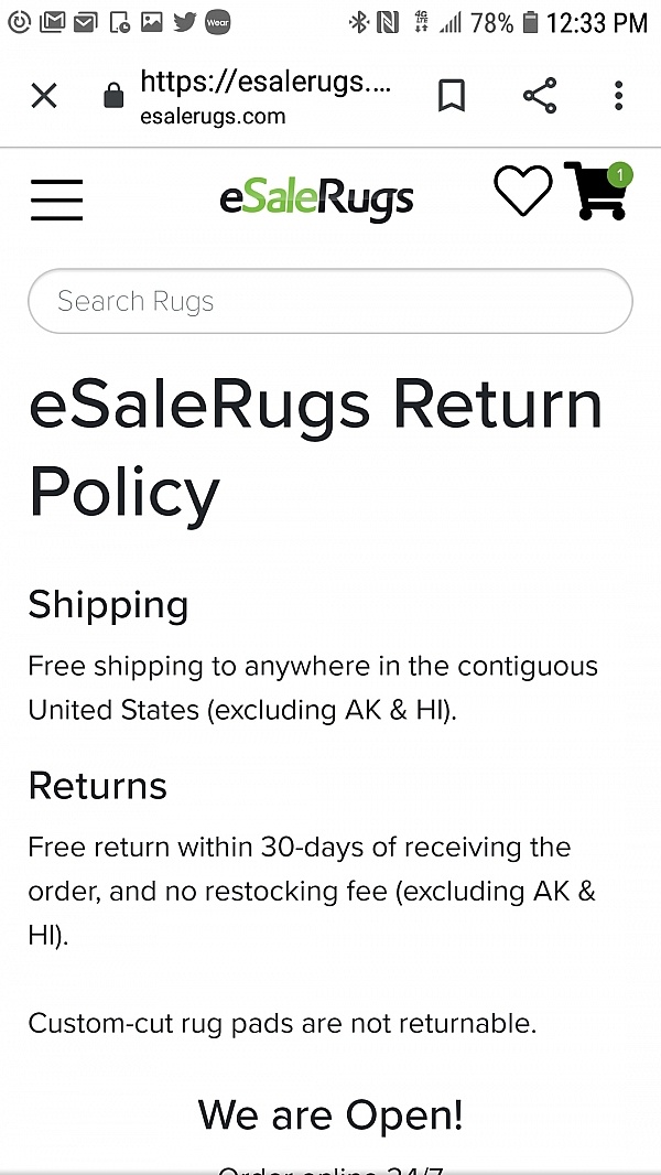 eSaleRugs Reviews 18 Reviews of Sitejabber