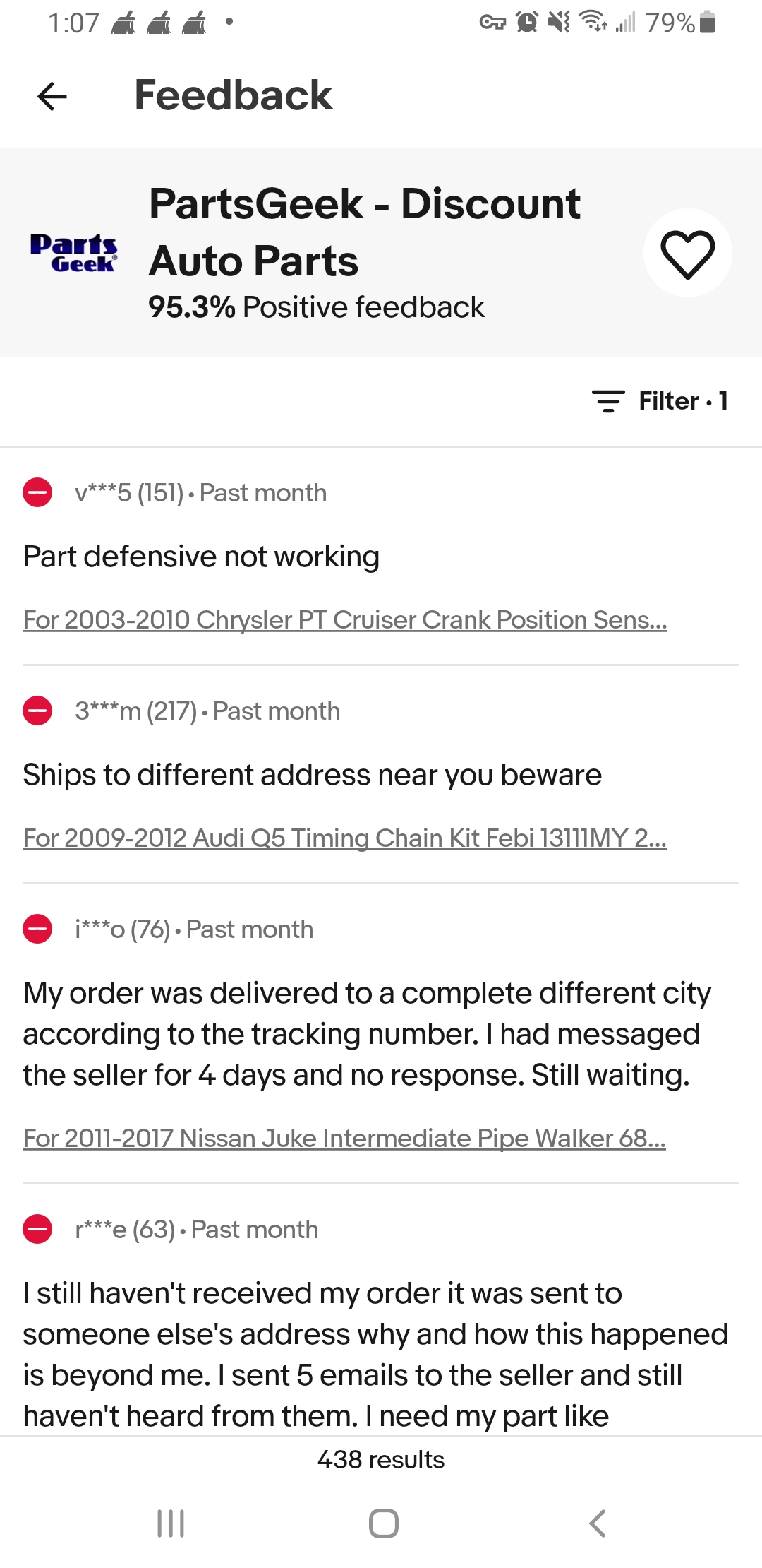 PartsGeek Reviews 1,178 Reviews of Sitejabber