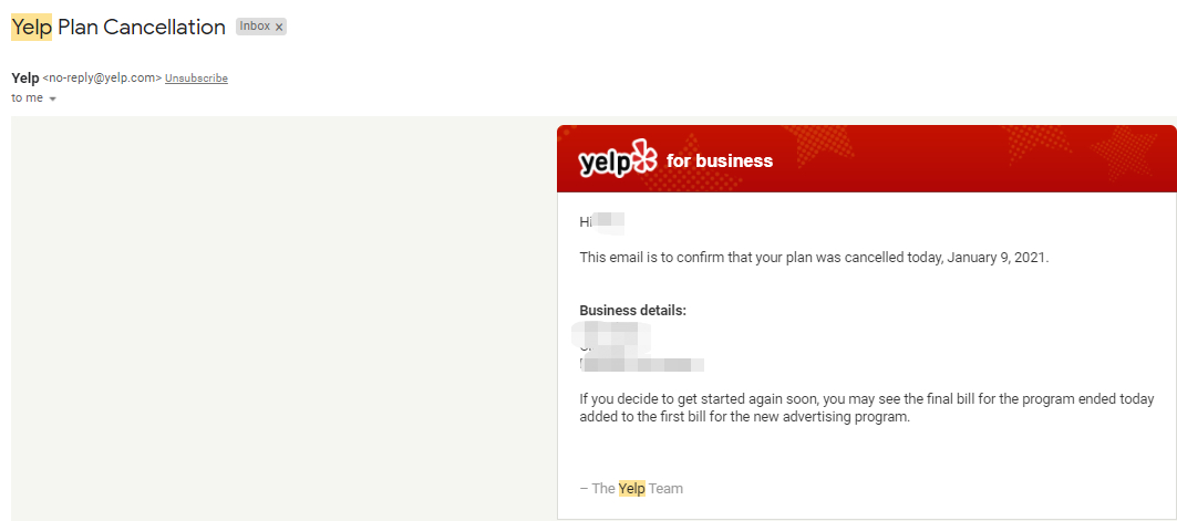 yelp for business owners review complaint