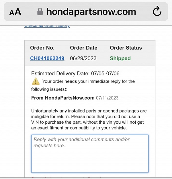 Hondapartsnow Reviews 22 Reviews of Sitejabber