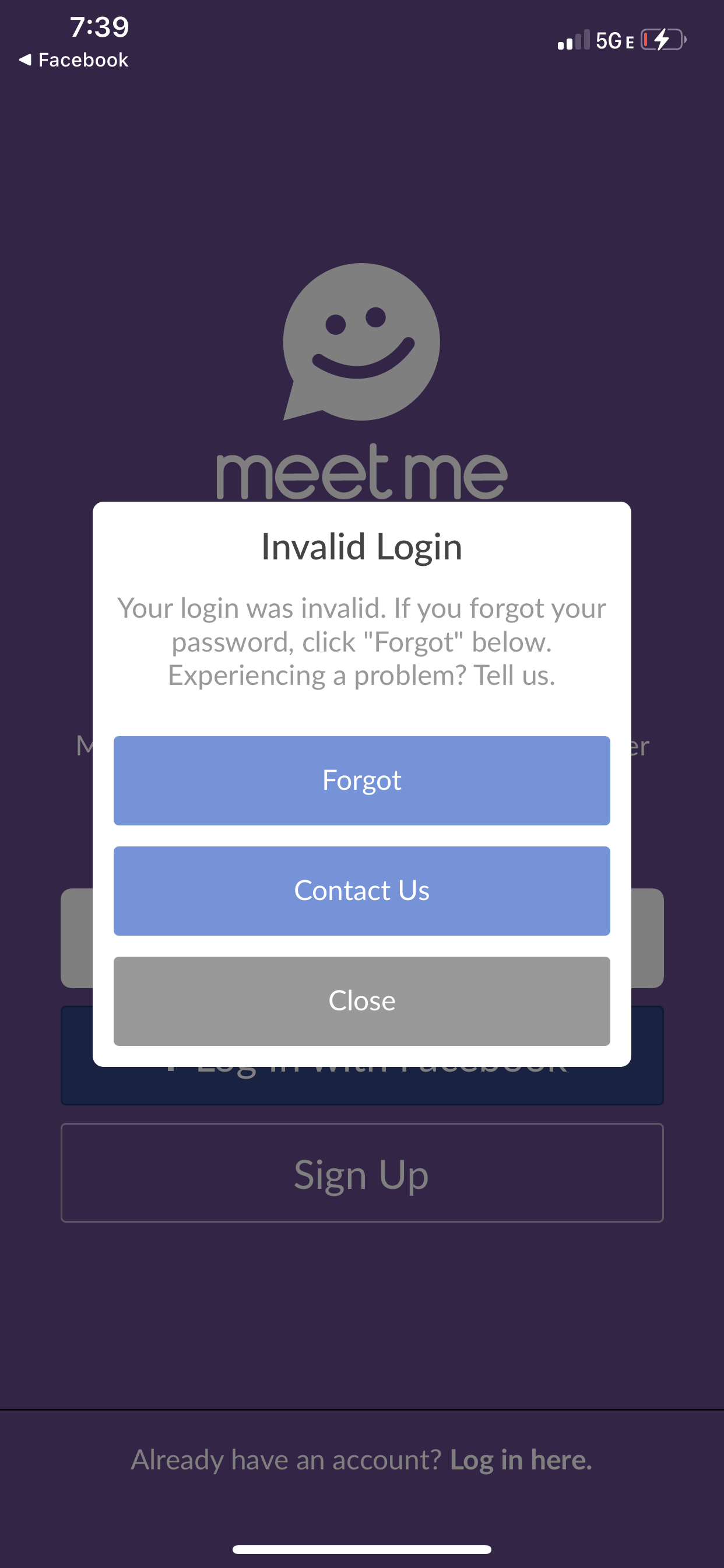 Meetme mobile sign in