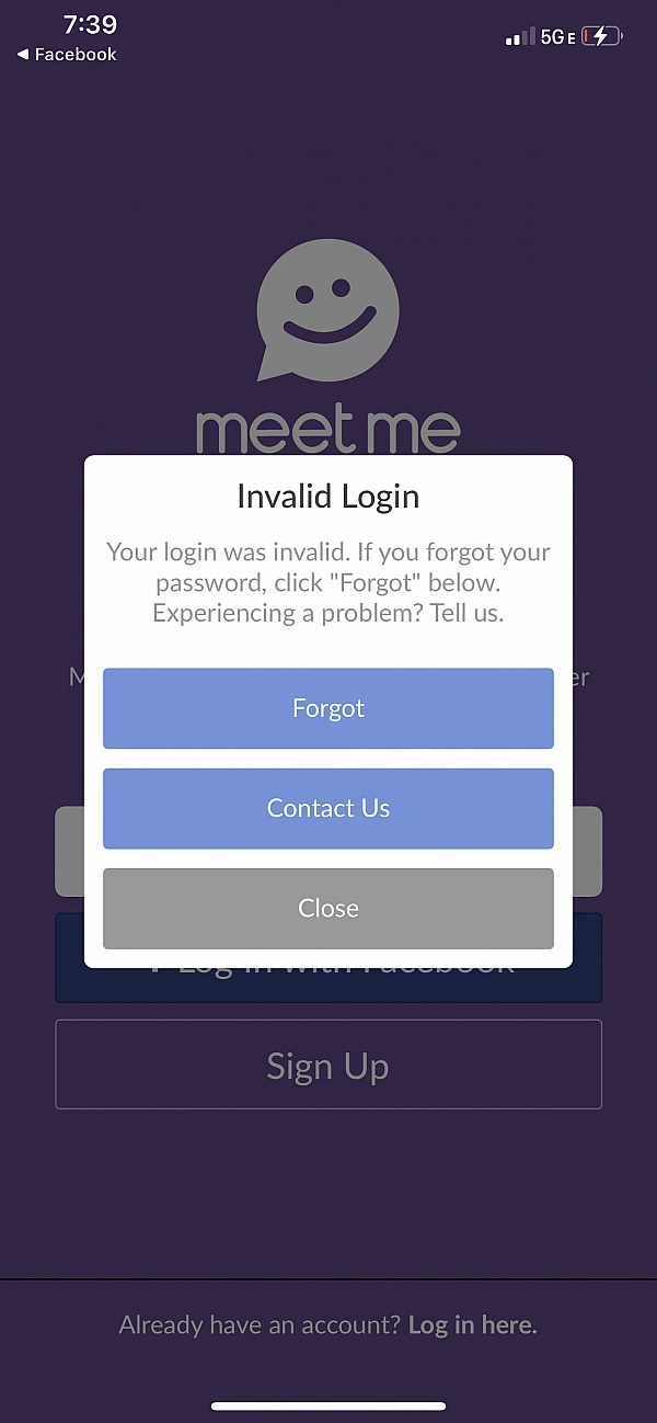 sign up for meetme account