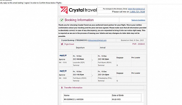 crystal travel manage booking