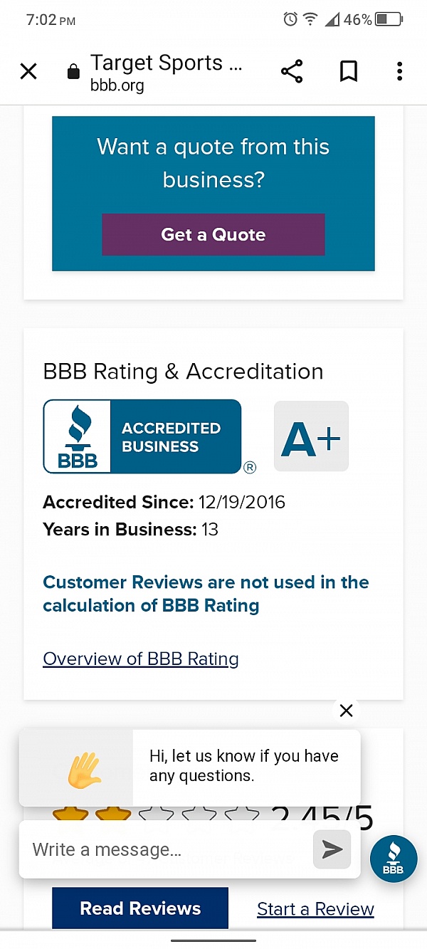 Target Sports USA Reviews 33 Reviews of Sitejabber