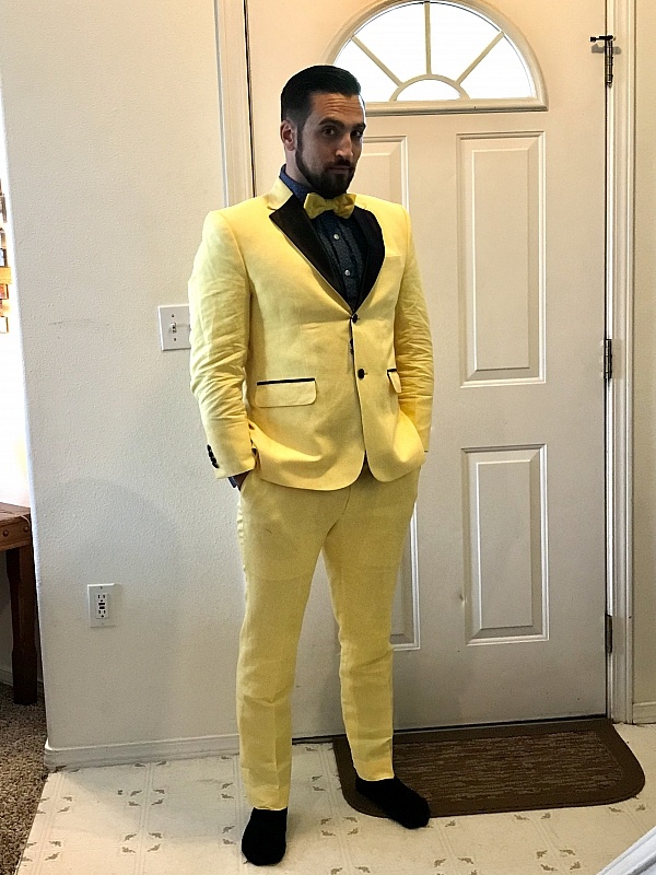 neon yellow mens suit