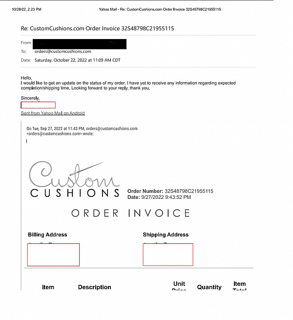 Custom Cushions Reviews 58 Reviews of Sitejabber