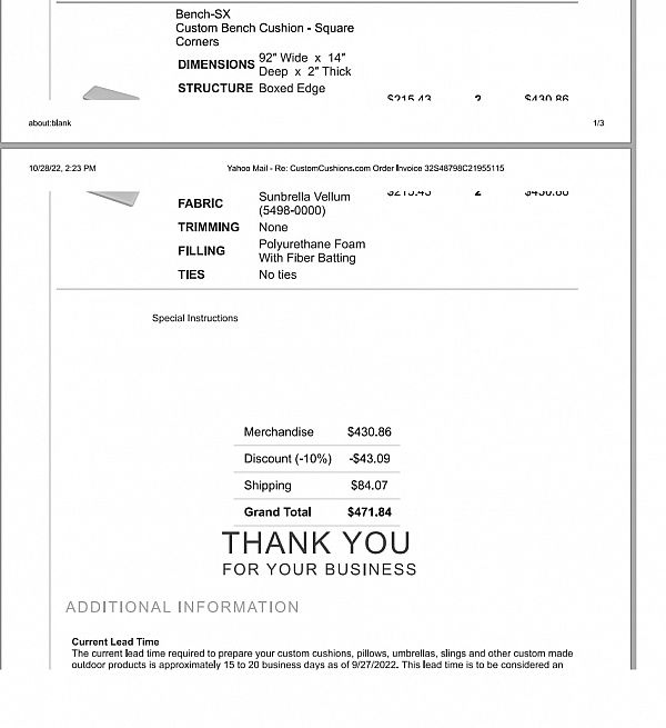 Custom Cushions Reviews 58 Reviews of Sitejabber