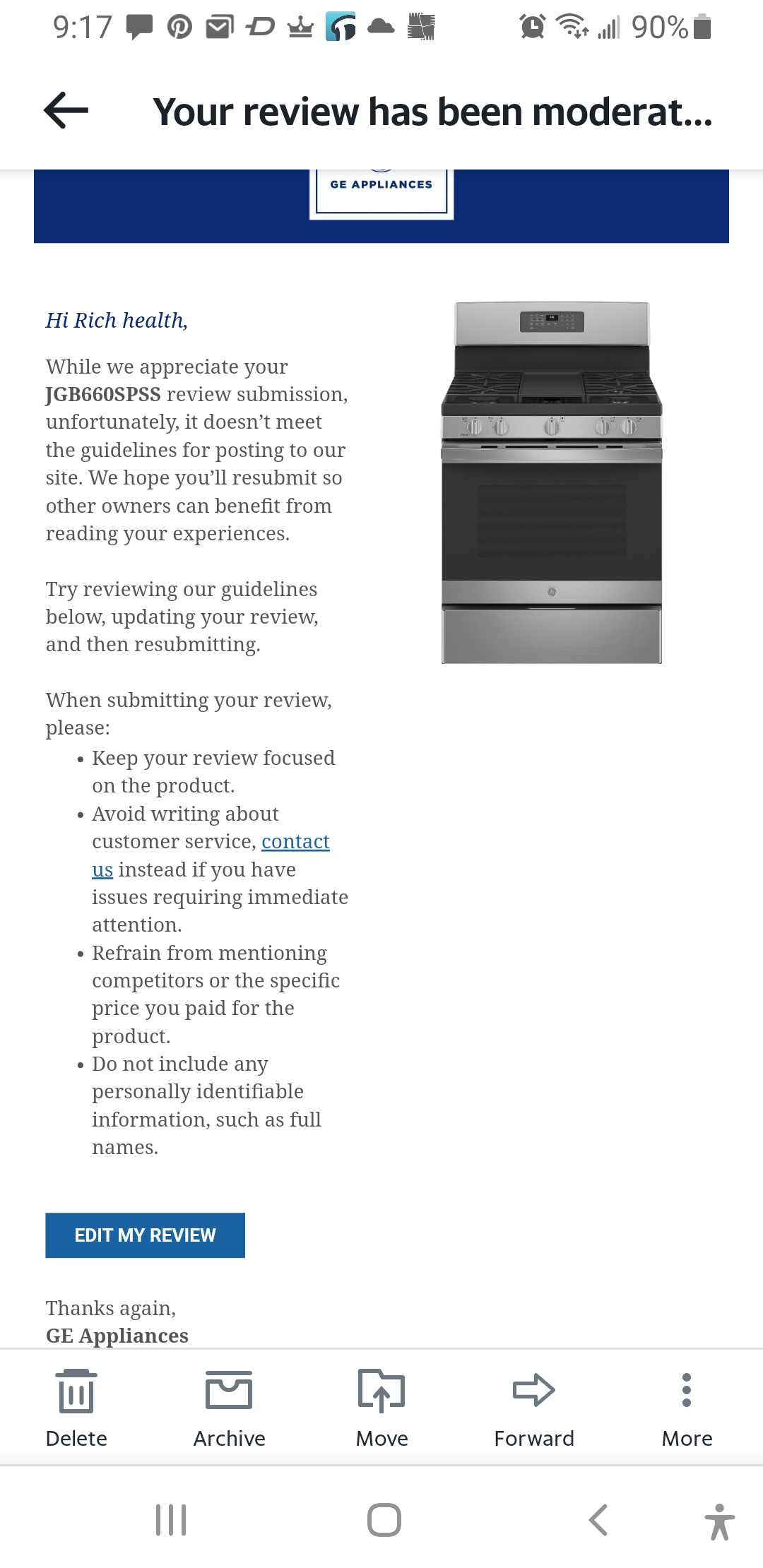 GE Appliances Reviews 772 Reviews of Sitejabber