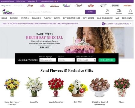 website thubmnail of 1-800 Flowers